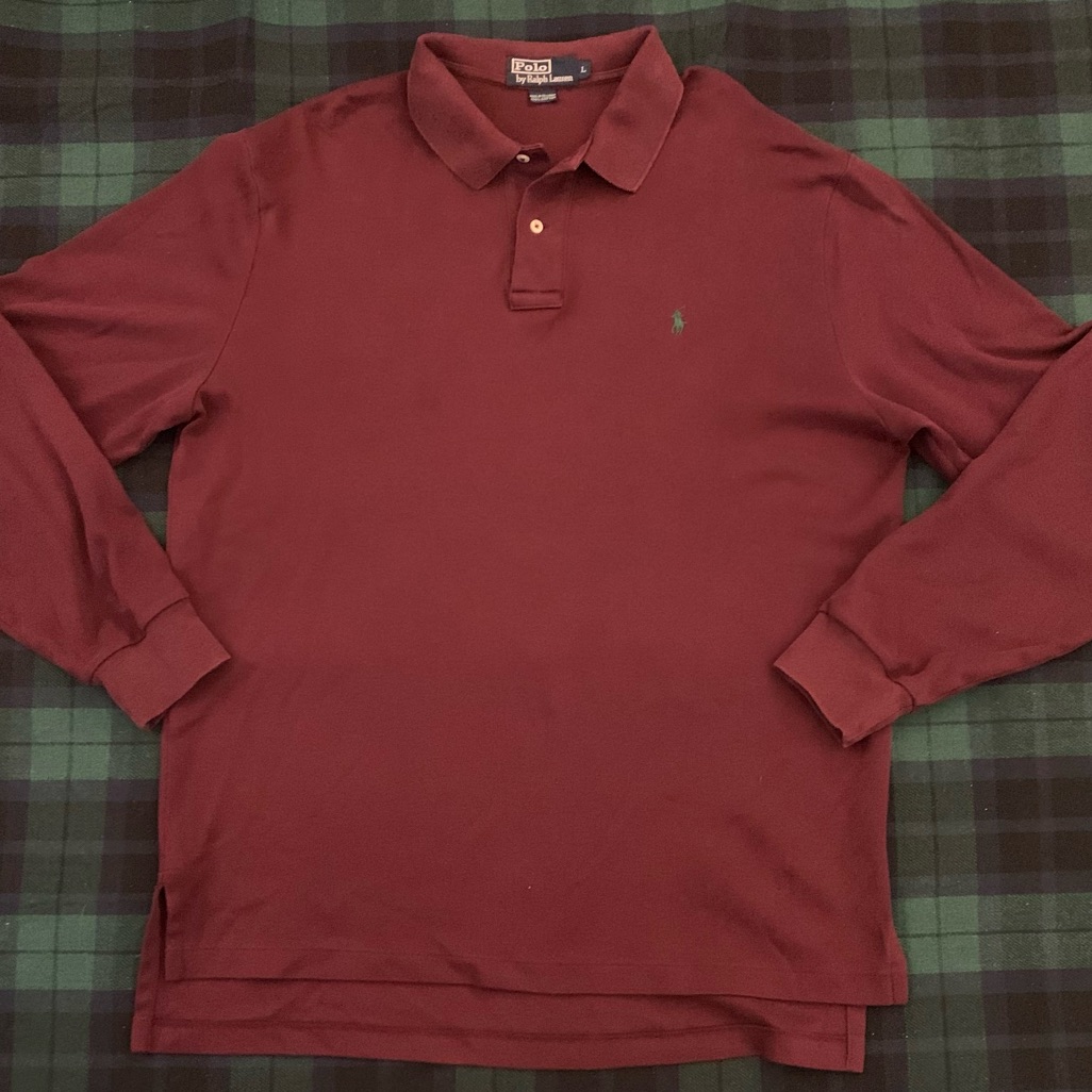 Rl Polo Ls All Cotton Cranberry Colored Jersey
